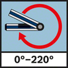 ระยะการวัดของมุม 0°–220° ระยะการวัดมุม 0°-220°