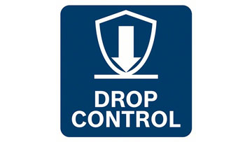 ป้ายสีน้ำเงินที่มีลูกศรชี้ลงและข้อความ "DROP CONTROL".