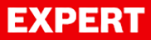 โลโก้ EXPERT สีแดงบนพื้นหลังสีขาว ตัวอักษรชัดเจนและเข้มแข็ง.